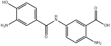 2-아미노-5-[(3-아미노-4-하이드록시벤조일)아미노]벤조산 구조식 이미지