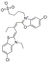 5-Chloro-2-[2-[(5-chloro-3-ethyl-2(3H)-benzothiazolylidene)methyl]-1-butenyl]-3-(4-sulfobutyl)benzoxazolium,inner salt Structure