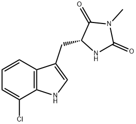 2,4-IMidazolidinedione, 5-[(7-chloro-1H-indol-3-yl)Methyl]-3-Methyl-, (5R)- 구조식 이미지