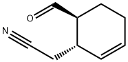 2-Cyclohexene-1-acetonitrile, 6-formyl-, trans- (9CI) Structure