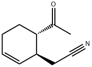 2-Cyclohexene-1-acetonitrile, 6-acetyl-, trans- (9CI) Structure