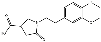 1-(3,4-DIMETHOXYPHENETHYL)-5-OXO-3-PYRROLIDINECARBOXYLIC ACID 구조식 이미지