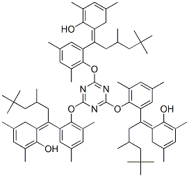 2,2',2''-[1,3,5-triazine-2,4,6-triyltris[oxy(3,5-dimethyl-2,1-phenylene)(3,5,5-trimethylhexylidene)]]tris[4,6-xylenol] 구조식 이미지