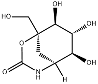 2-Oxa-4-azabicyclo[3.3.1]nonan-3-one,6,7,8-trihydroxy-1-(hydroxymethyl)-, 구조식 이미지