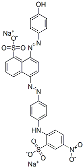 disodium 8-[(4-hydroxyphenyl)azo]-5-[[4-[(4-nitro-2-sulphonatophenyl)amino]phenyl]azo]naphthalenesulphonate 구조식 이미지