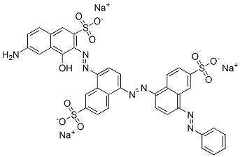 8-[(7-amino-1-hydroxy-3-sulpho-2-naphthyl)azo]-5-[[4-(phenylazo)-6-sulpho-1-naphthyl]azo]naphthalene-2-sulphonic acid, sodium salt 구조식 이미지