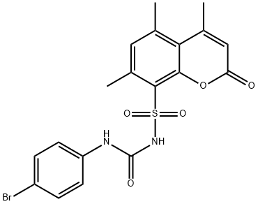 3-(4-bromophenyl)-1-(4,5,7-trimethyl-2-oxo-chromen-8-yl)sulfonyl-urea 구조식 이미지