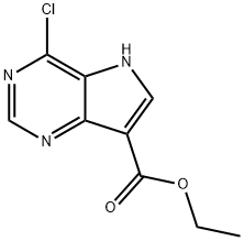 에틸4-클로로-5H-피롤로[3,2-D]피리미딘-7-카르복실레이트 구조식 이미지