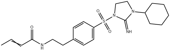 1-((4-(2-(crotonylamino)ethyl)phenyl)sulfonyl)-3-cyclohexyl-2-iminoimidazolidine 구조식 이미지