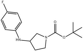 3-(4-FLUORO-PHENYLAMINO)-PYRROLIDINE-1-CARBOXYLIC ACID TERT-BUTYL ESTER Structure