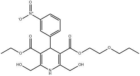 2-propoxyethyl ethyl 2,6-bis(hydroxymethyl)-4-(3-nitrophenyl)-1,4-dihy dropyridine-3,5-dicarboxylate Structure