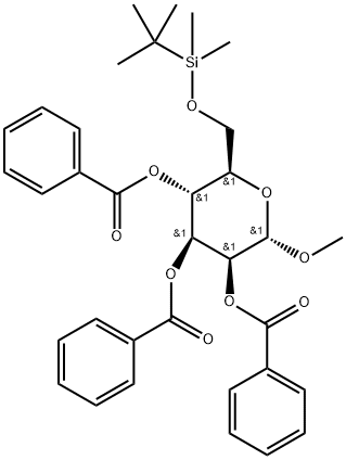 Methyl-6-O-(tert.-butyldimethylsilyl)-2,3,4-tri-O-benzoyl-α-D-mannopyranoside Structure