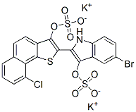 dipotassium 5-bromo-2-[9-chloro-3-(sulphonatooxy)naphtho[1,2-b]thien-2-yl]-1H-indol-3-yl sulphate Structure