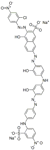 disodium 3-[(2-chloro-4-nitrophenyl)azo]-4-hydroxy-7-[[2-hydroxy-4-[[3-hydroxy-4-[[4-[(4-nitro-2-sulphonatophenyl)amino]phenyl]azo]phenyl]amino]phenyl]azo]naphthalene-2-sulphonate 구조식 이미지