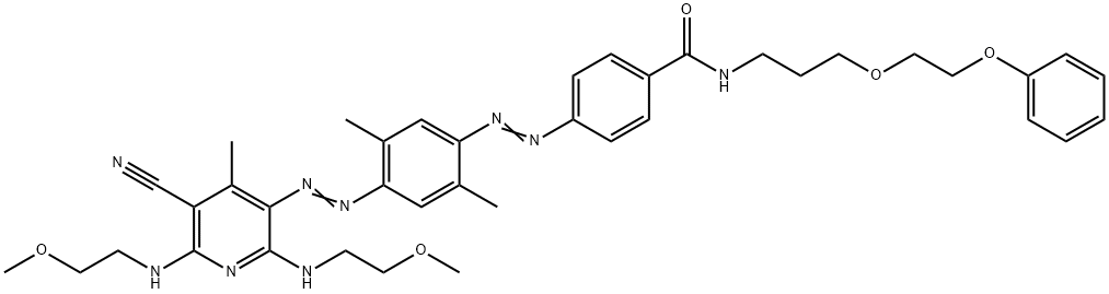 4-[[4-[[5-cyano-2,6-bis[(2-methoxyethyl)amino]-4-methyl-3-pyridyl]azo]-2,5-dimethylphenyl]azo]-N-[3-(2-phenoxyethoxy)propyl]benzamide Structure