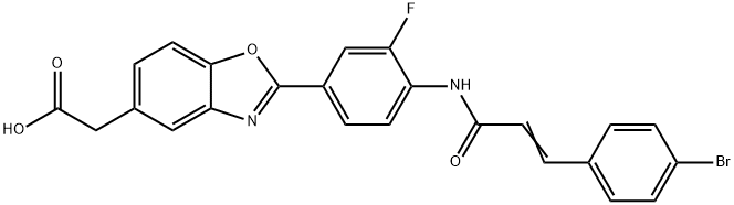 2-[4-[[3-(4-Bromophenyl)-1-oxo-2-propenyl]amino]-3-fluorophenyl]-5-benzoxazoleaceticacid Structure