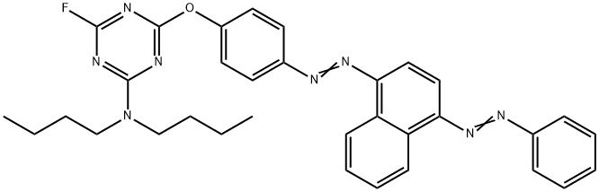 N,N-dibutyl-4-fluoro-6-[4-[[4-(phenylazo)-1-naphthyl]azo]phenoxy]-1,3,5-triazin-2-amine 구조식 이미지