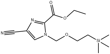 ethyl 4-cyano-1-{[2-(trimethylsilyl)ethoxy]methyl}-1H-imidazole-2-carboxylate 구조식 이미지