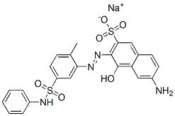 sodium 6-amino-3-[[5-anilinosulphonyl-2-methylphenyl]azo]-4-hydroxynaphthalene-2-sulphonate 구조식 이미지