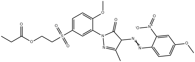 2,4-dihydro-4-[(4-methoxy-2-nitrophenyl)azo]-1-[2-methoxy-5-[[2-(propionyloxy)ethyl]sulphonyl]phenyl]-5-methyl-3H-pyrazol-3-one Structure