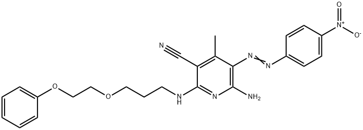 6-amino-4-methyl-5-[(4-nitrophenyl)azo]-2-[[3-(2-phenoxyethoxy)propyl]amino]nicotinonitrile 구조식 이미지