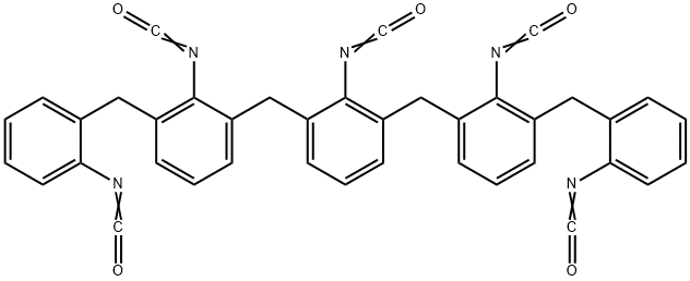 2,6-bis[2-isocyanato-3-[(2-isocyanatophenyl)methyl]benzyl]phenyl isocyanate Structure