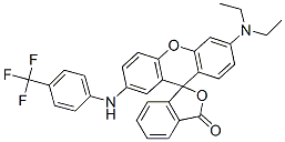 6'-(diethylamino)-2'-[[4-(trifluoromethyl)phenyl]amino]spiro[isobenzofuran-1(3H),9'-[9H]xanthene]-3-one 구조식 이미지