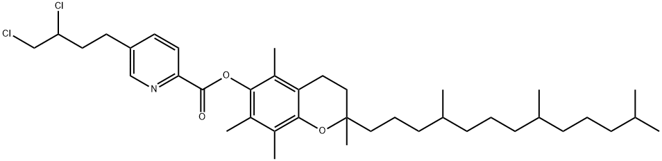 [2,5,7,8-tetramethyl-2-(4,8,12-trimethyltridecyl)chroman-6-yl] 5-(3,4- dichlorobutyl)pyridine-2-carboxylate 구조식 이미지