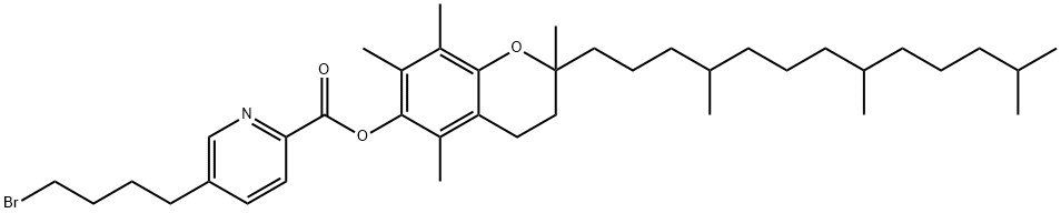 [2,5,7,8-tetramethyl-2-(4,8,12-trimethyltridecyl)chroman-6-yl] 5-(4-br omobutyl)pyridine-2-carboxylate 구조식 이미지