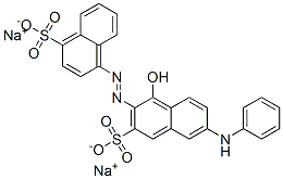 disodium 4-[[1-hydroxy-6-(phenylamino)-3-sulphonato-2-naphthyl]azo]naphthalenesulphonate Structure