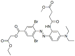 2-ethoxy-2-oxoethyl 3,5-dibromo-4-[[4-(diethylamino)-2-[(4-methoxy-1,4-dioxobutyl)amino]phenyl]azo]benzoate  구조식 이미지