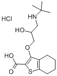 Benzo(b)thiophene-2-carboxylic acid, 4,5,6,7-tetrahydro-3-(3-((1,1-dim ethylethyl)amino)-2-hydroxypropoxy)-, hydrochloride Structure