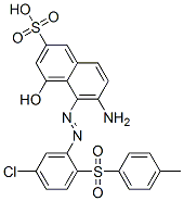 6-amino-5-[[5-chloro-2-[(p-tolyl)sulphonyl]phenyl]azo]-4-hydroxynaphthalene-2-sulphonic acid 구조식 이미지