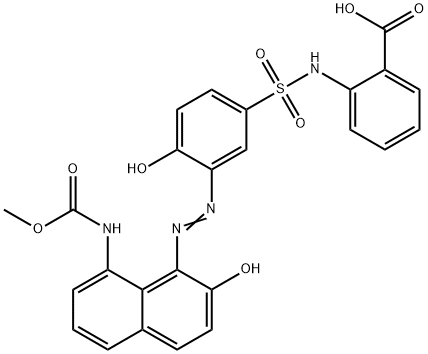 2-[[[4-hydroxy-3-[[2-hydroxy-8-[(methoxycarbonyl)amino]-1-naphthyl]azo]phenyl]sulphonyl]amino]benzoic acid 구조식 이미지