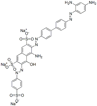 4-amino-3-[[4'-[(2,4-diaminophenyl)azo][1,1'-biphenyl]-4-yl]azo]-5-hydroxy-6-[(4-sulphophenyl)azo]naphthalene-2,7-disulphonic acid, sodium salt 구조식 이미지