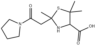 2,5,5-trimethyl-2-(2-oxo-2-pyrrolidin-1-yl-ethyl)thiazolidine-4-carbox ylic acid 구조식 이미지