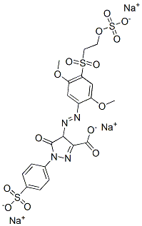 4-[[2,5-dimethoxy-4-[[2-(sulphooxy)ethyl]sulphonyl]phenyl]azo]-4,5-dihydro-5-oxo-1-(4-sulphophenyl)-1H-pyrazole-3-carboxylic acid, sodium salt Structure