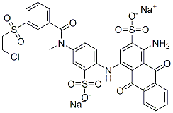 1-amino-4-[[4-[[3-[(2-chloroethyl)sulphonyl]benzoyl]methylamino]-2-sulphophenyl]amino]-9,10-dihydro-9,10-dioxoanthracene-2-sulphonic acid, sodium salt 구조식 이미지