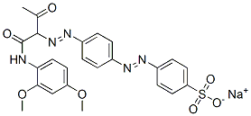 sodium 4-[[4-[[1-[[(2,4-dimethoxyphenyl)amino]carbonyl]-2-oxopropyl]azo]phenyl]azo]benzenesulphonate 구조식 이미지