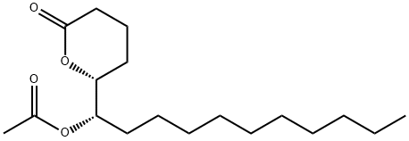 (-)-(5R,6S)-6-아세톡시-5-헥사데카놀라이드 구조식 이미지