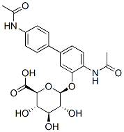 beta-D-Glucopyranosiduronic acid, 4,4'-bis(acetylamino)(1,1'-biphenyl)-3-yl Structure