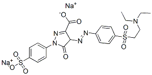 4-[[4-[[2-(diethylamino)ethyl]sulphonyl]phenyl]azo]-4,5-dihydro-5-oxo-1-(4-sulphophenyl)-1H-pyrazole-3-carboxylic acid, sodium salt 구조식 이미지