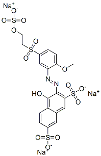 4-하이드록시-3-[[2-메톡시-5-[[2-(설포옥시)에틸]설포닐]페닐]아조]나프탈렌-2,7-디설폰산,나트륨염 구조식 이미지