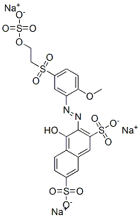 4-hydroxy-3-[[2-methoxy-5-[[2-(sulphooxy)ethyl]sulphonyl]phenyl]azo]naphthalene-2,7-disulphonic acid, sodium salt Structure