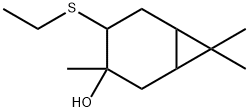 4-(에틸티오)-3,7,7-트리메틸비시클로[4.1.0]헵탄-3-올 구조식 이미지