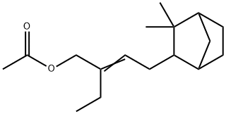 4-(3,3-dimethylbicyclo[2.2.1]hept-2-yl)-2-ethyl-2-butenyl acetate Structure