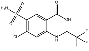 4-chloro-N-(2,2,2-trifluoroethyl)-5-sulphamoylanthranilic acid Structure