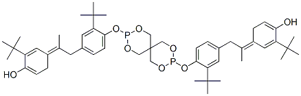 4,4'-[2,4,8,10-tetraoxa-3,9-diphosphaspiro[5.5]undecane-3,9-diylbis[oxy[3-tert-butyl-4,1-phenylene]isopropylidene]]bis[2-tert-butylphenol] 구조식 이미지
