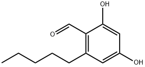 2,4-Dihydroxy-6-pentyl-benzaldehyde 구조식 이미지