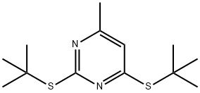 2,4-Bis-tert-butylsulfanyl-6-methyl-pyrimidine 구조식 이미지